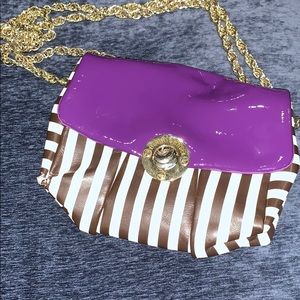 💜Henri Bendel Royal Purple Striped💜